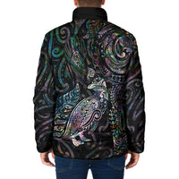 Aotearoa Moko Tribal Tattoo Padded Jacket New Zealand Maori Penguin and Fantail Paua Shell Style