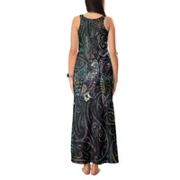 Aotearoa Moko Tribal Tattoo Tank Maxi Dress New Zealand Maori Penguin and Fantail Paua Shell Style