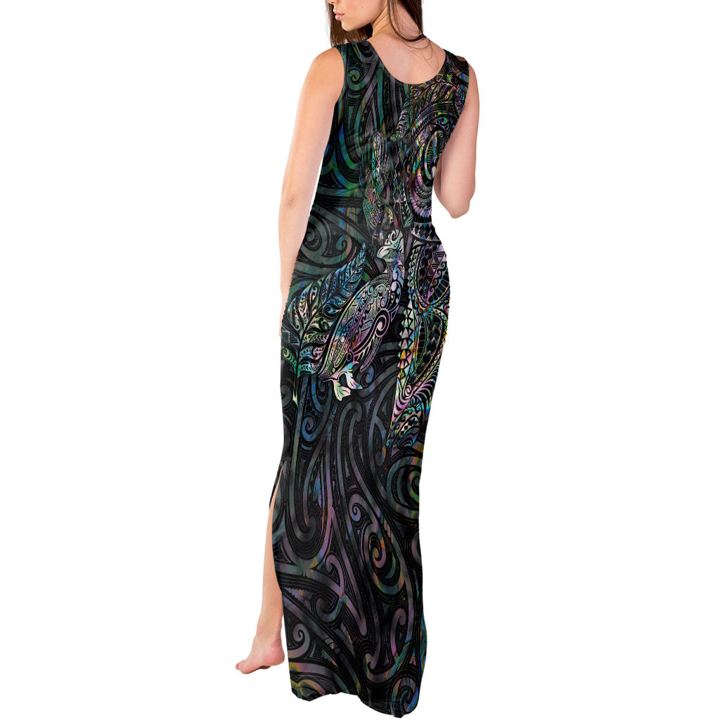 Aotearoa Moko Tribal Tattoo Tank Maxi Dress New Zealand Maori Penguin and Fantail Paua Shell Style