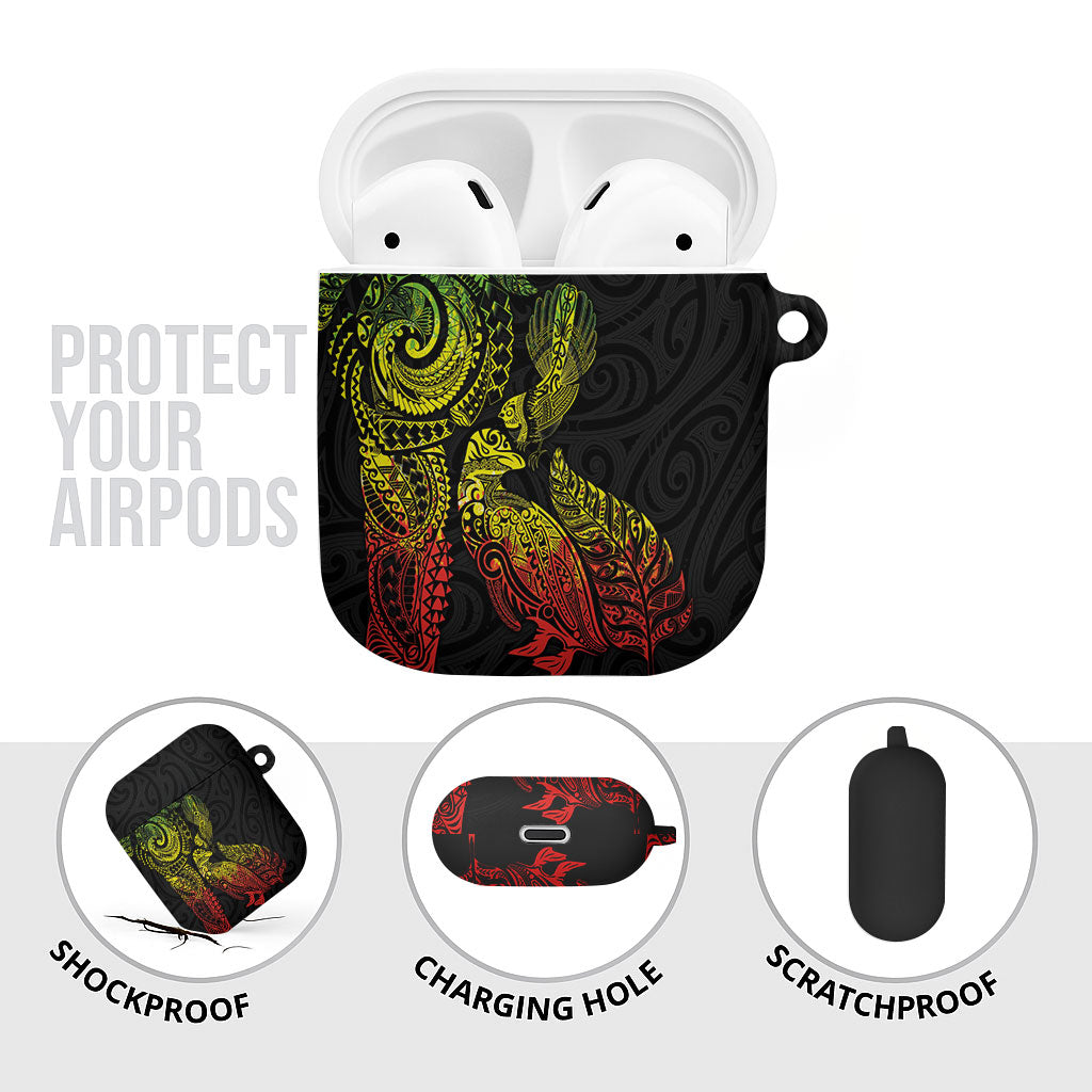 Aotearoa Moko Tribal Tattoo AirPods Case New Zealand Maori Penguin and Fantail Reggae Style LT03 - Polynesian Pride