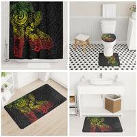 Aotearoa Moko Tribal Tattoo Bathroom Set New Zealand Maori Penguin and Fantail Reggae Style