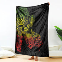 Aotearoa Moko Tribal Tattoo Blanket New Zealand Maori Penguin and Fantail Reggae Style