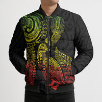 Aotearoa Moko Tribal Tattoo Bomber Puffer Jacket New Zealand Maori Penguin and Fantail Reggae Style