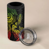 Aotearoa Moko Tribal Tattoo 4 in 1 Can Cooler Tumbler New Zealand Maori Penguin and Fantail Reggae Style