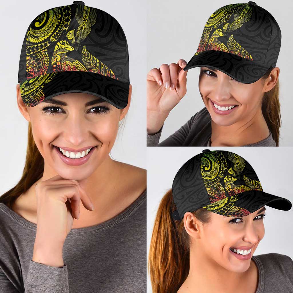 Aotearoa Moko Tribal Tattoo Classic Cap New Zealand Maori Penguin and Fantail Reggae Style