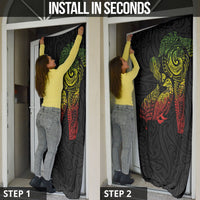 Aotearoa Moko Tribal Tattoo Door Cover New Zealand Maori Penguin and Fantail Reggae Style