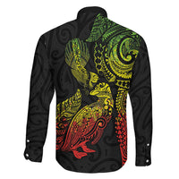 Aotearoa Moko Tribal Tattoo Family Matching Mermaid Dress and Hawaiian Shirt New Zealand Maori Penguin and Fantail Reggae Style