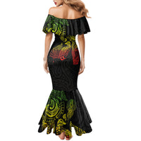 Aotearoa Moko Tribal Tattoo Family Matching Mermaid Dress and Hawaiian Shirt New Zealand Maori Penguin and Fantail Reggae Style