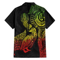 Aotearoa Moko Tribal Tattoo Family Matching Puletasi and Hawaiian Shirt New Zealand Maori Penguin and Fantail Reggae Style