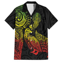 Aotearoa Moko Tribal Tattoo Hawaiian Shirt New Zealand Maori Penguin and Fantail Reggae Style