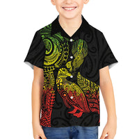 Aotearoa Moko Tribal Tattoo Hawaiian Shirt New Zealand Maori Penguin and Fantail Reggae Style