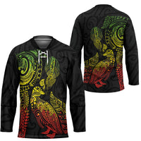 Aotearoa Moko Tribal Tattoo Hockey Jersey New Zealand Maori Penguin and Fantail Reggae Style