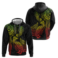 Aotearoa Moko Tribal Tattoo Hoodie New Zealand Maori Penguin and Fantail Reggae Style