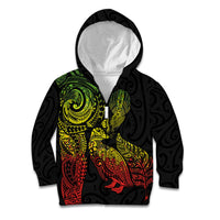 Aotearoa Moko Tribal Tattoo Kid Hoodie New Zealand Maori Penguin and Fantail Reggae Style