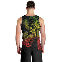 Aotearoa Moko Tribal Tattoo Men Tank Top New Zealand Maori Penguin and Fantail Reggae Style