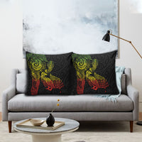 Aotearoa Moko Tribal Tattoo Pillow Cover New Zealand Maori Penguin and Fantail Reggae Style