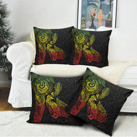 Aotearoa Moko Tribal Tattoo Pillow Cover New Zealand Maori Penguin and Fantail Reggae Style