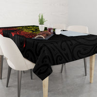 Aotearoa Moko Tribal Tattoo Tablecloth New Zealand Maori Penguin and Fantail Reggae Style