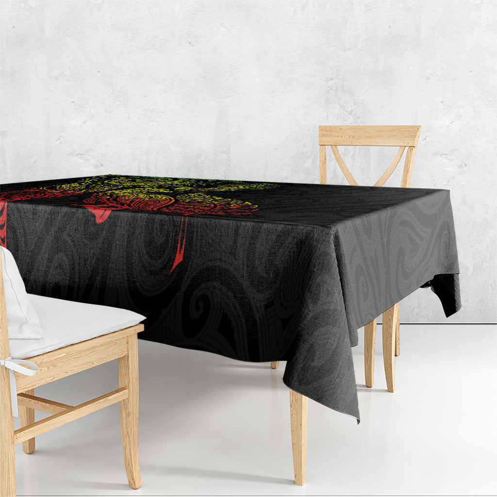 Aotearoa Moko Tribal Tattoo Tablecloth New Zealand Maori Penguin and Fantail Reggae Style