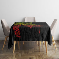 Aotearoa Moko Tribal Tattoo Tablecloth New Zealand Maori Penguin and Fantail Reggae Style