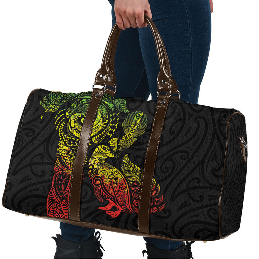 Aotearoa Moko Tribal Tattoo Travel Bag New Zealand Maori Penguin and Fantail Reggae Style