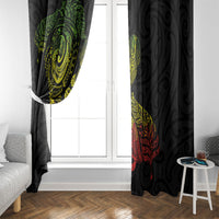 Aotearoa Moko Tribal Tattoo Window Curtain New Zealand Maori Penguin and Fantail Reggae Style