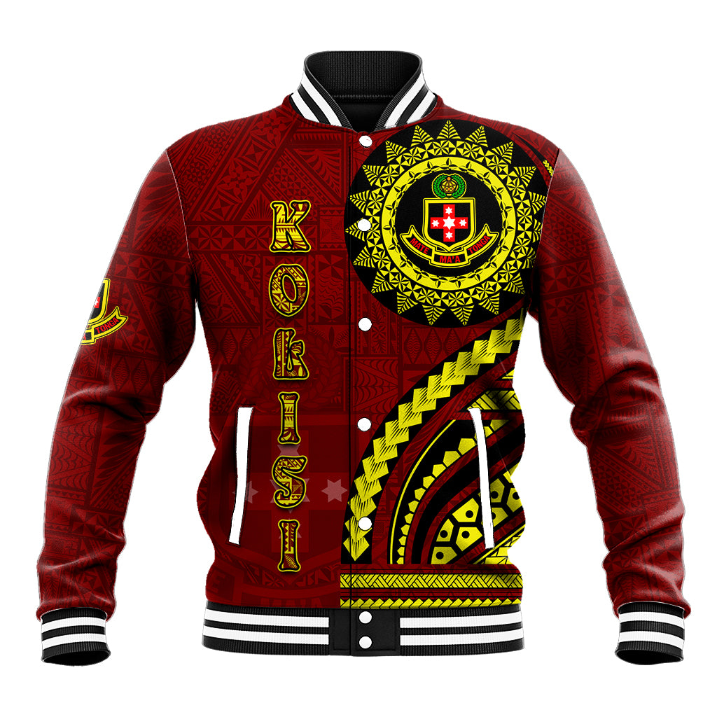 Kolisi Tonga Atele Baseball Jacket Ngatu and Polynesian Pattern LT03 Unisex Red - Polynesian Pride