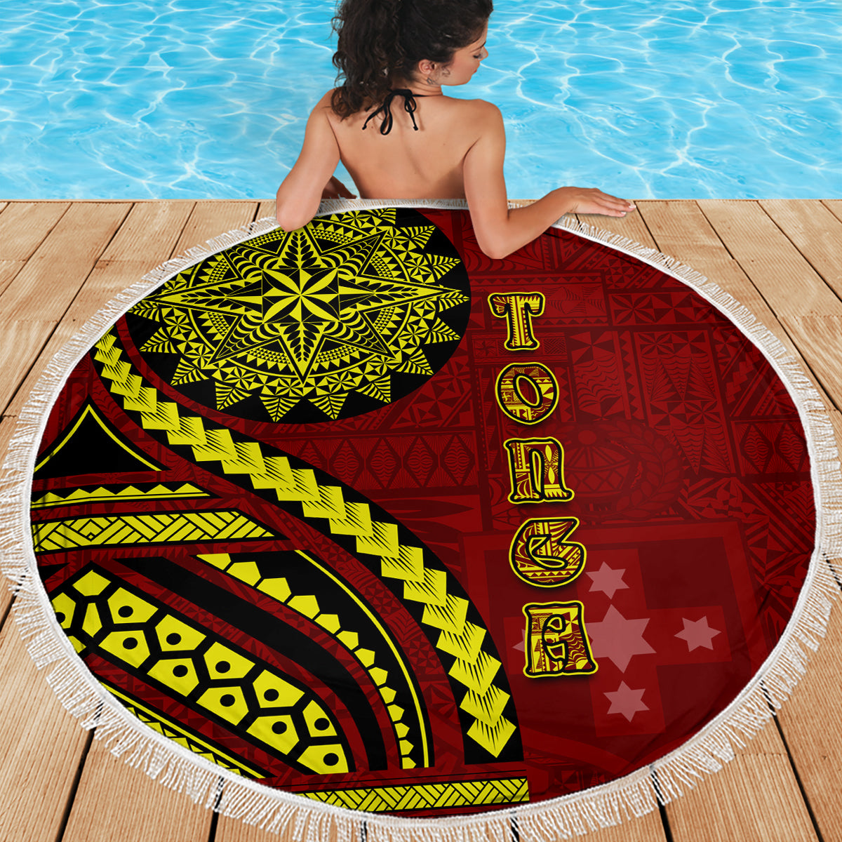 Kolisi Tonga Atele Beach Blanket Ngatu and Polynesian Pattern LT03 - Polynesian Pride