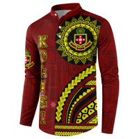 Kolisi Tonga Atele Button Sweatshirt Ngatu and Polynesian Pattern LT03 - Polynesian Pride