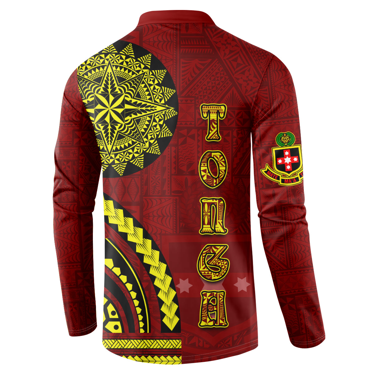 Kolisi Tonga Atele Button Sweatshirt Ngatu and Polynesian Pattern LT03 - Polynesian Pride