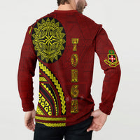 Kolisi Tonga Atele Button Sweatshirt Ngatu and Polynesian Pattern LT03 - Polynesian Pride