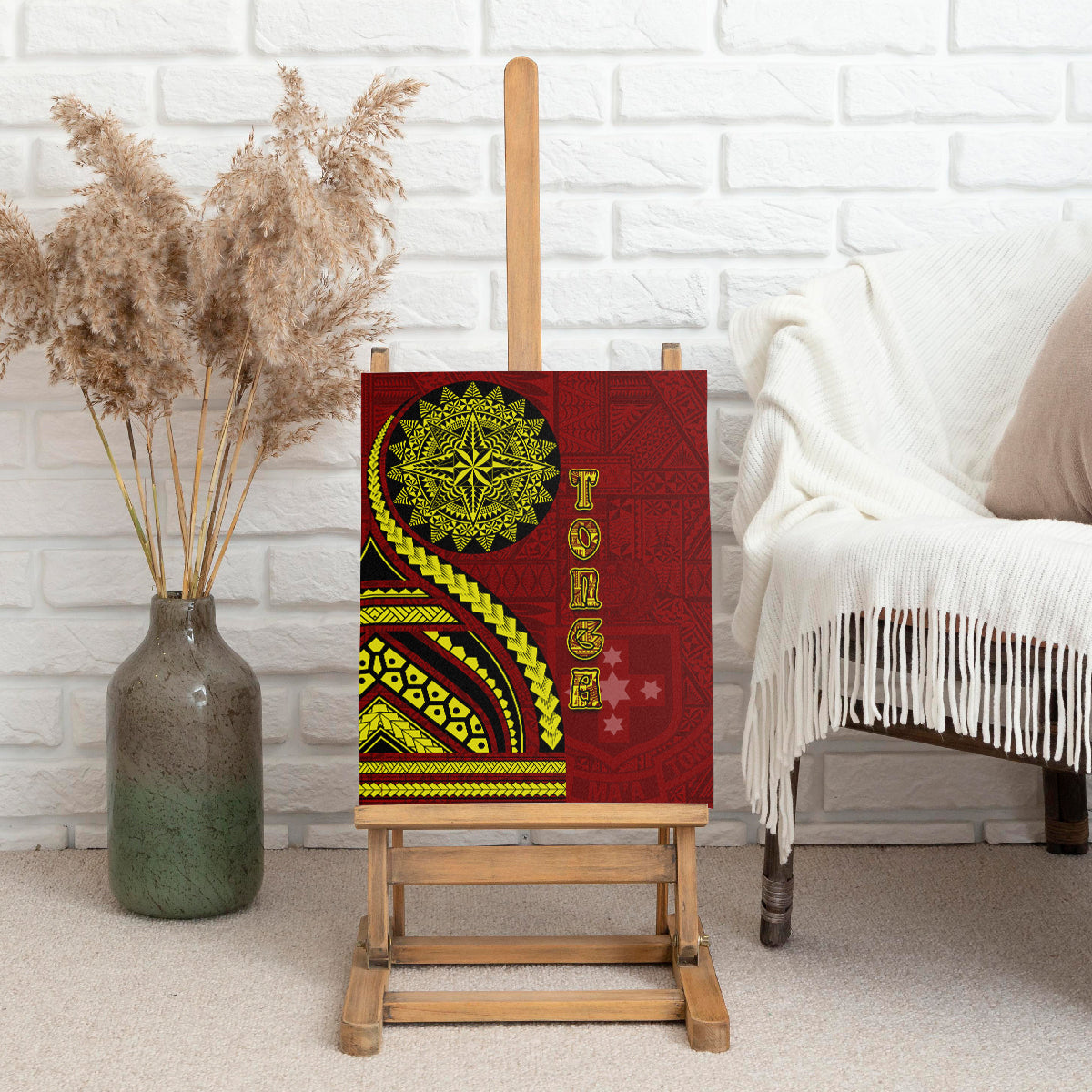 Kolisi Tonga Atele Canvas Wall Art Ngatu and Polynesian Pattern LT03 - Polynesian Pride