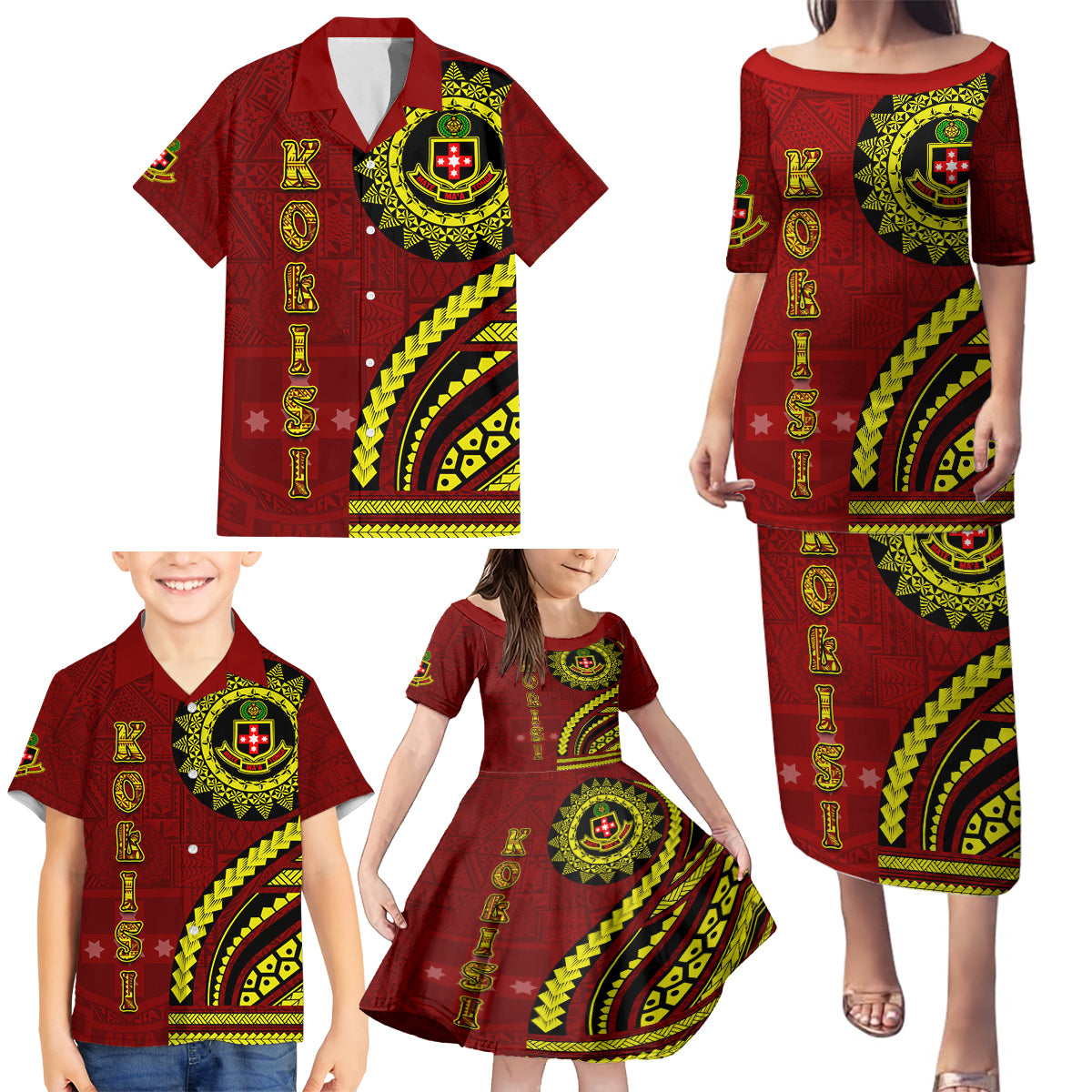 Kolisi Tonga Atele Family Matching Puletasi and Hawaiian Shirt Ngatu and Polynesian Pattern LT03 - Polynesian Pride