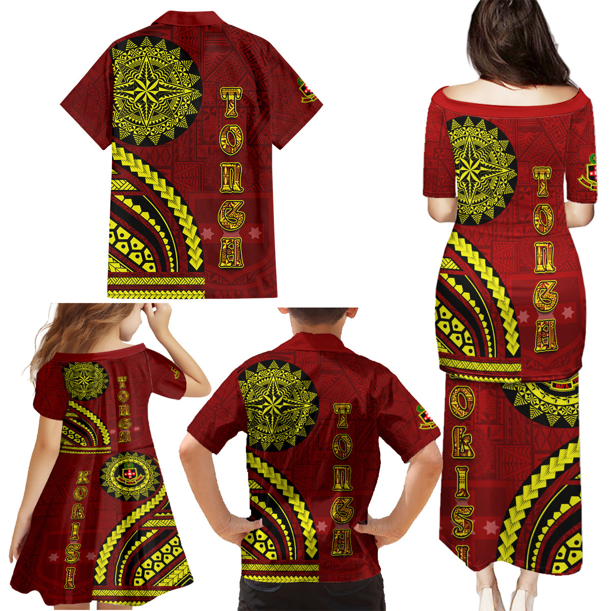 Kolisi Tonga Atele Family Matching Puletasi and Hawaiian Shirt Ngatu and Polynesian Pattern LT03 - Polynesian Pride