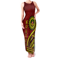 Kolisi Tonga Atele Family Matching Tank Maxi Dress and Hawaiian Shirt Ngatu and Polynesian Pattern LT03 Mom's Dress Red - Polynesian Pride