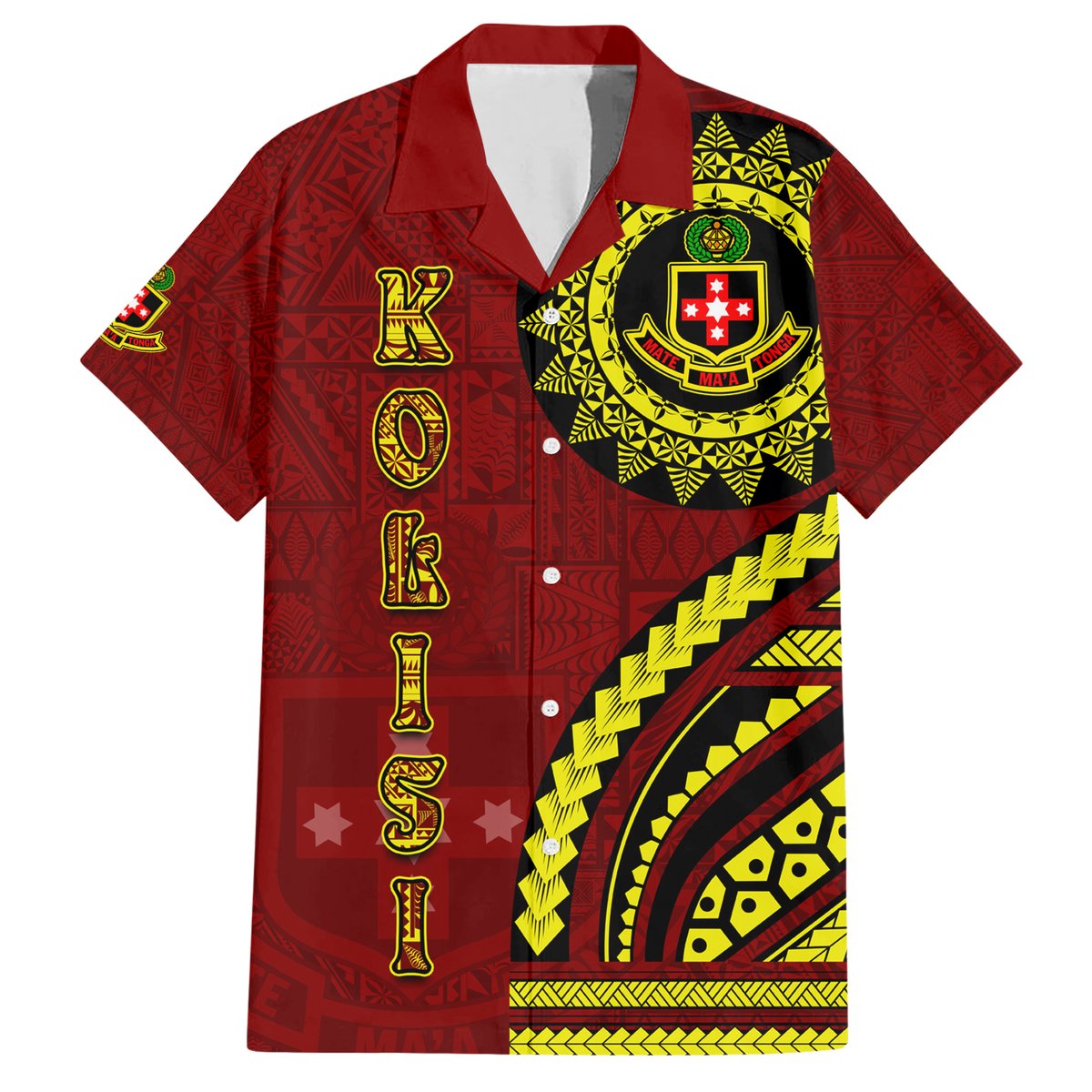 Kolisi Tonga Atele Hawaiian Shirt Ngatu and Polynesian Pattern LT03 Red - Polynesian Pride