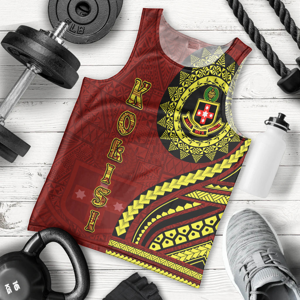 Kolisi Tonga Atele Men Tank Top Ngatu and Polynesian Pattern LT03 - Polynesian Pride