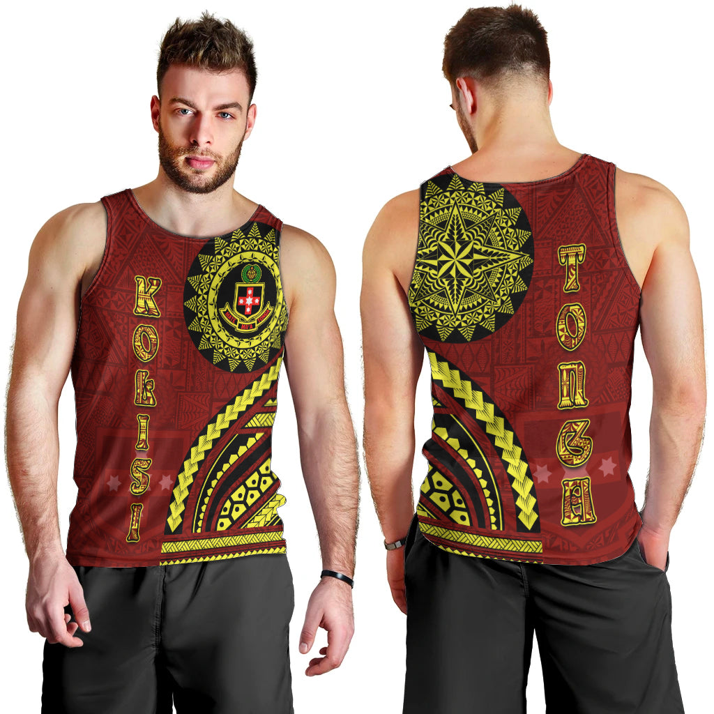 Kolisi Tonga Atele Men Tank Top Ngatu and Polynesian Pattern LT03 - Polynesian Pride