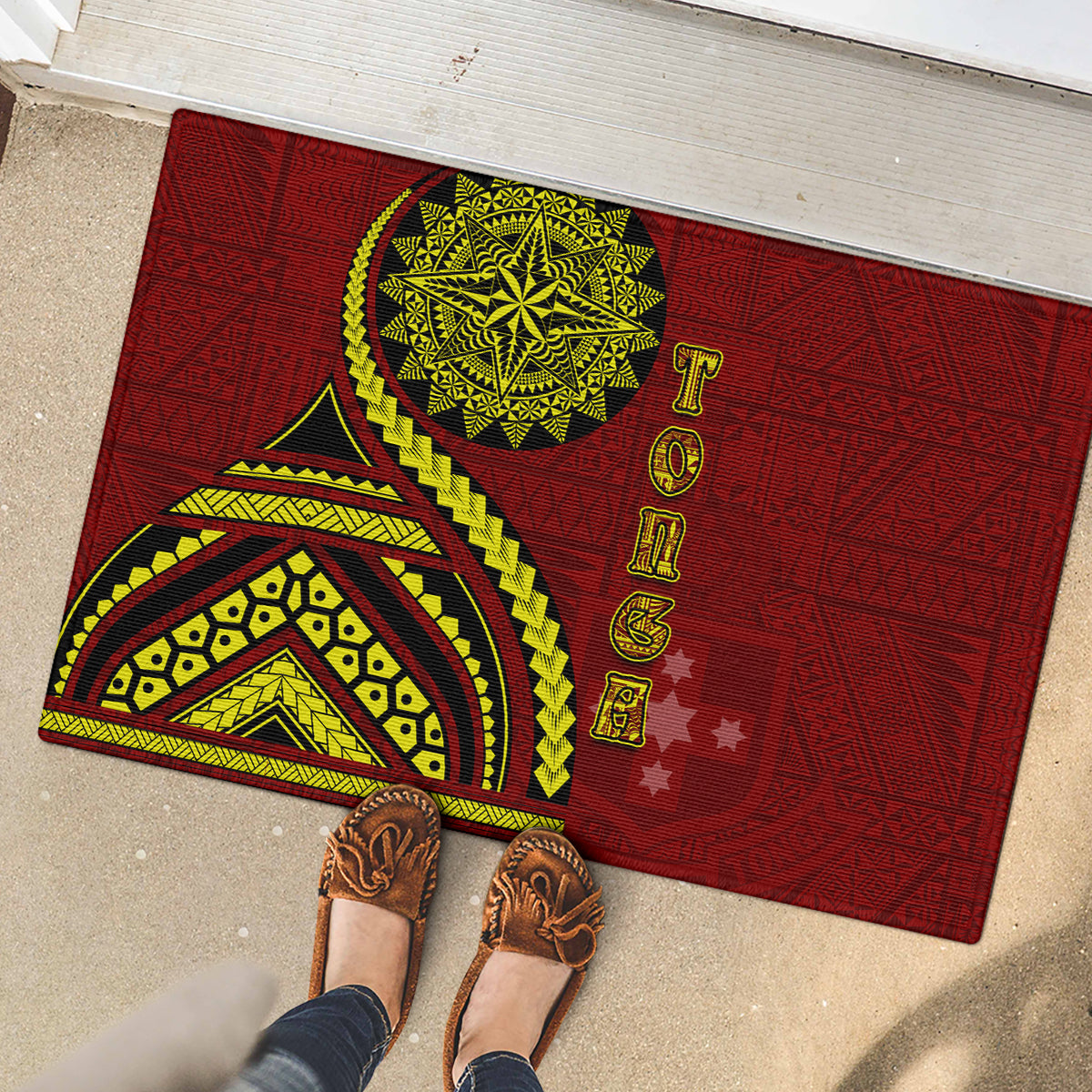 Kolisi Tonga Atele Rubber Doormat Ngatu and Polynesian Pattern LT03 - Polynesian Pride