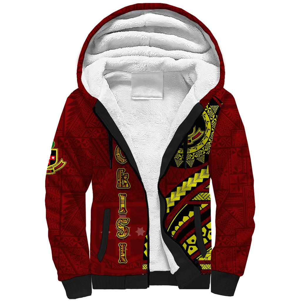 Kolisi Tonga Atele Sherpa Hoodie Ngatu and Polynesian Pattern