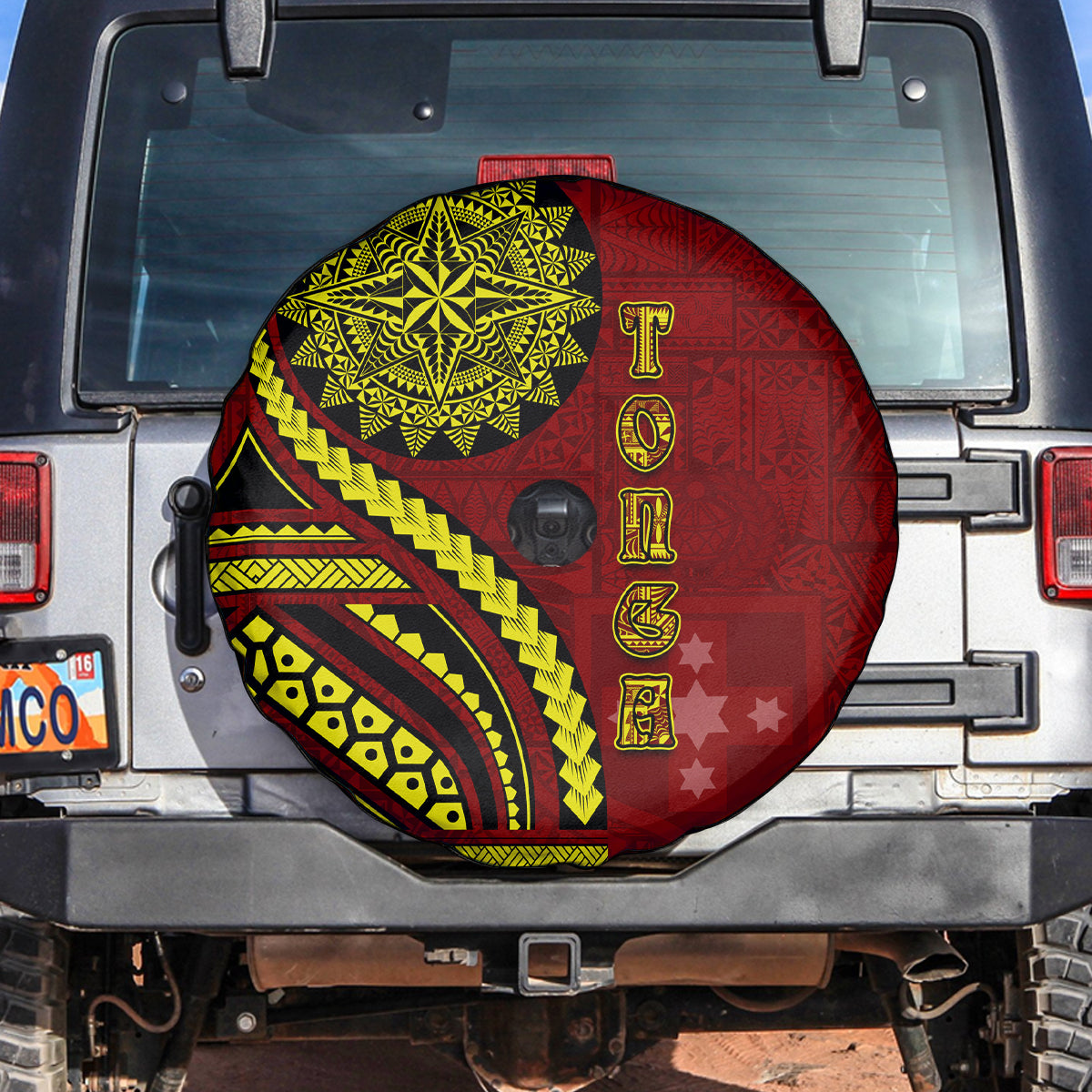Kolisi Tonga Atele Spare Tire Cover Ngatu and Polynesian Pattern LT03 Red - Polynesian Pride