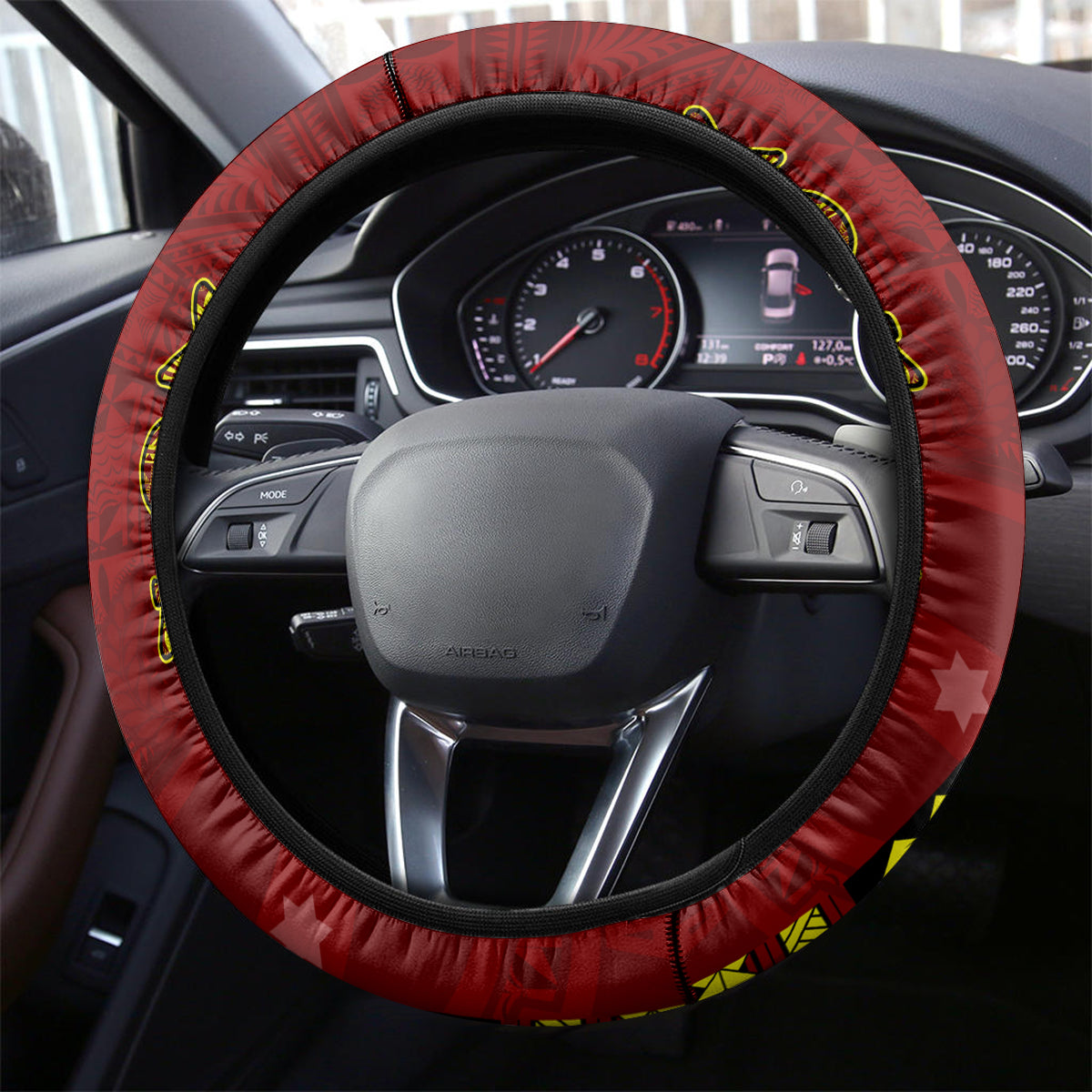 Kolisi Tonga Atele Steering Wheel Cover Ngatu and Polynesian Pattern LT03 - Polynesian Pride