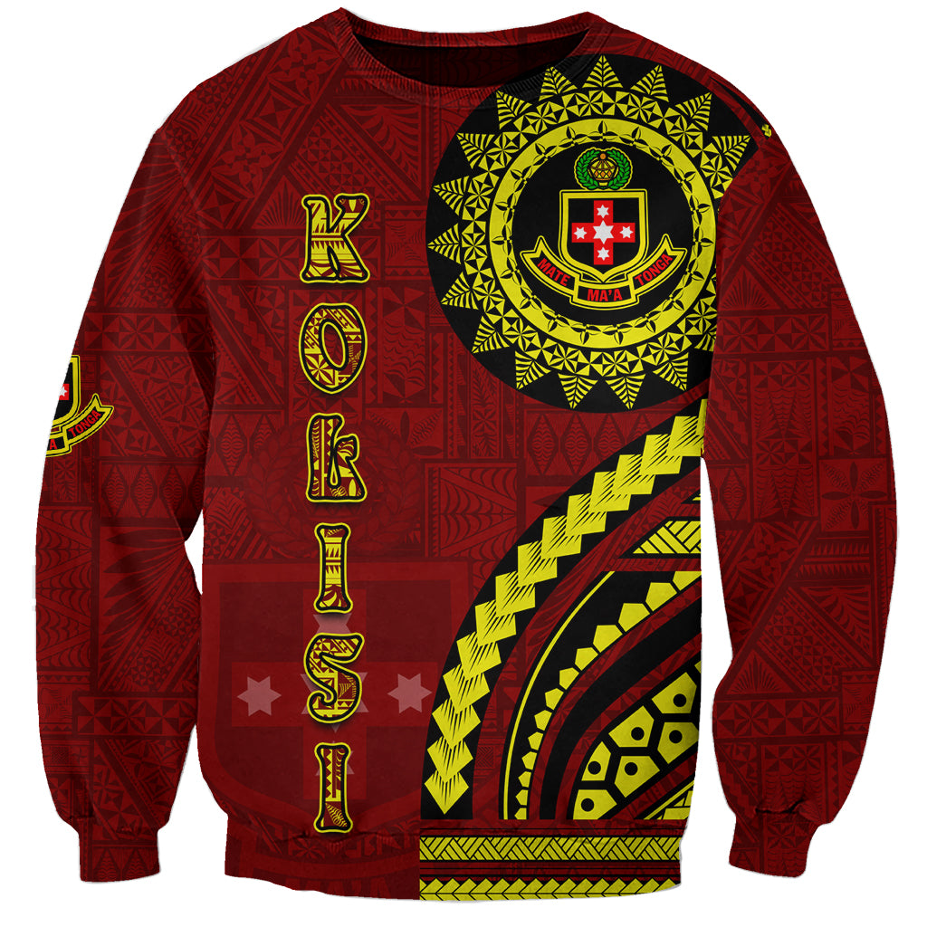 Kolisi Tonga Atele Sweatshirt Ngatu and Polynesian Pattern LT03 Unisex Red - Polynesian Pride