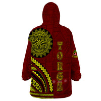 Kolisi Tonga Atele Wearable Blanket Hoodie Ngatu and Polynesian Pattern