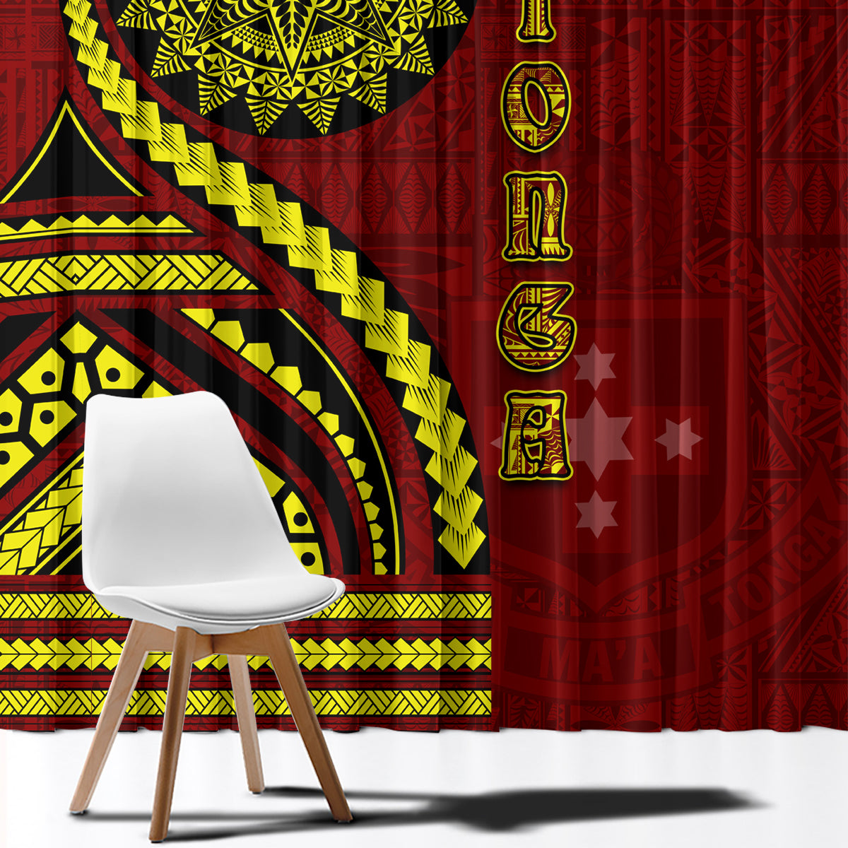 Kolisi Tonga Atele Window Curtain Ngatu and Polynesian Pattern LT03 - Polynesian Pride