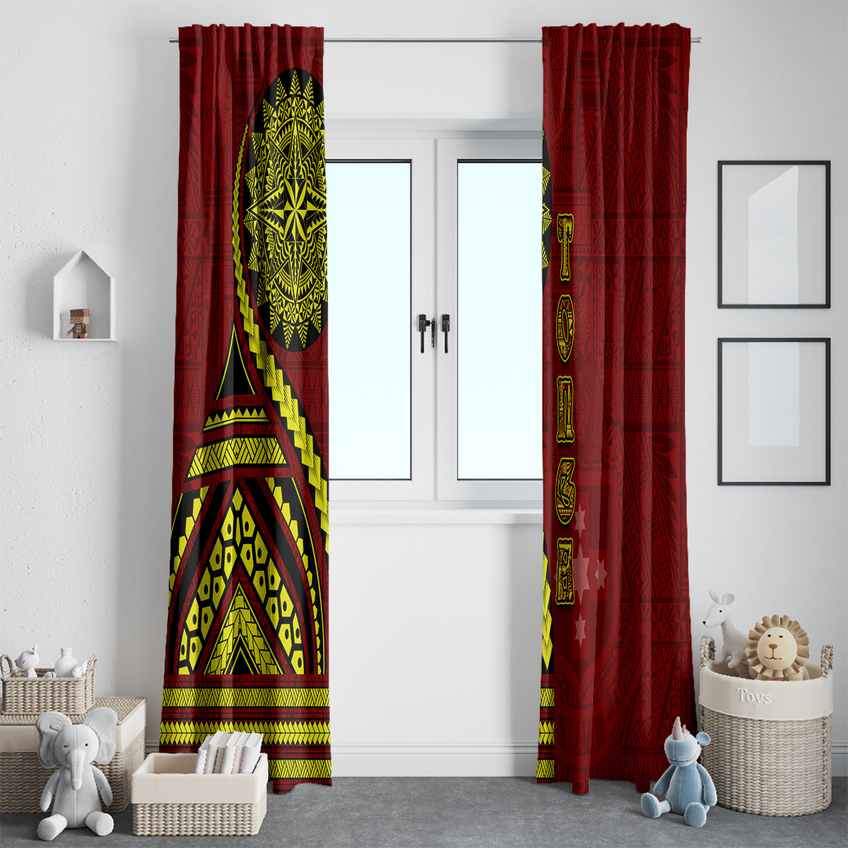Kolisi Tonga Atele Window Curtain Ngatu and Polynesian Pattern LT03 - Polynesian Pride