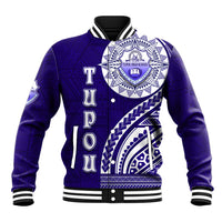 Tupou College Toloa Baseball Jacket Ngatu and Polynesian Pattern LT03 Unisex Blue - Polynesian Pride