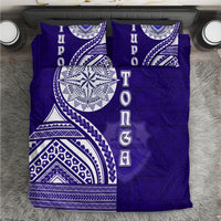 Tupou College Toloa Bedding Set Ngatu and Polynesian Pattern LT03 Blue - Polynesian Pride