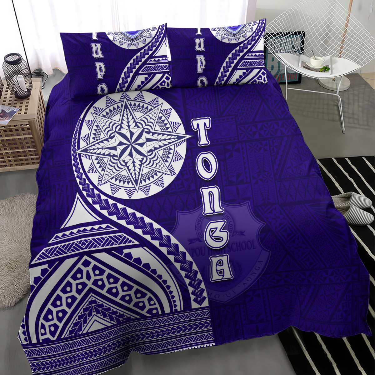 Tupou College Toloa Bedding Set Ngatu and Polynesian Pattern LT03 - Polynesian Pride