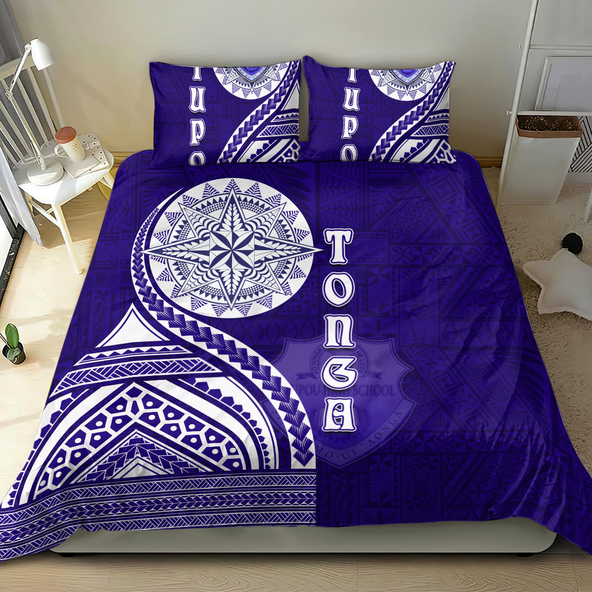 Tupou College Toloa Bedding Set Ngatu and Polynesian Pattern LT03 - Polynesian Pride
